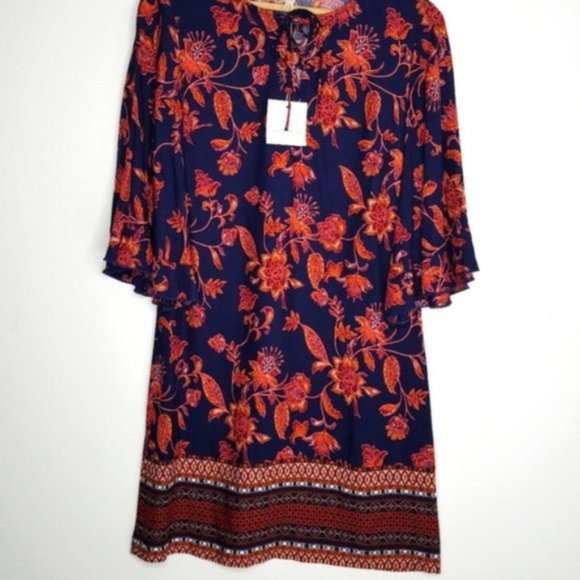 NWT BEACH LUNCH LOUNGE CINDY FLORET PEASANT DRESS - Picture 3 of 9